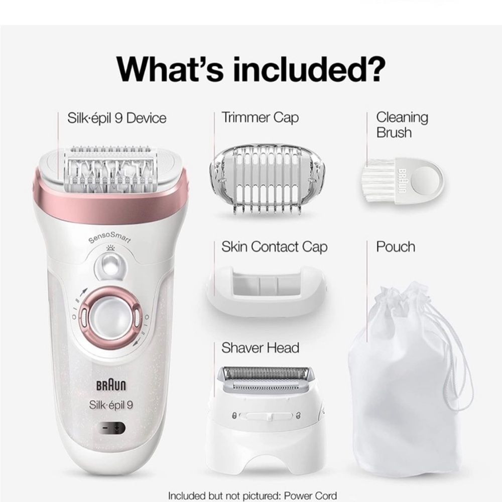 Braun Silk-épil 9 Rose Gold Wet & Dry Epilator/Shaver Head & 4 Extras SES9-720. - Picture 6 of 6
